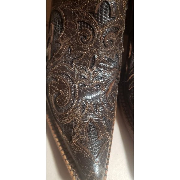 Corral Vintage Leather Inlay Pointed Toe Cowgirl Boots C2109 Size 7.5M in EUC! - Picture 6 of 12